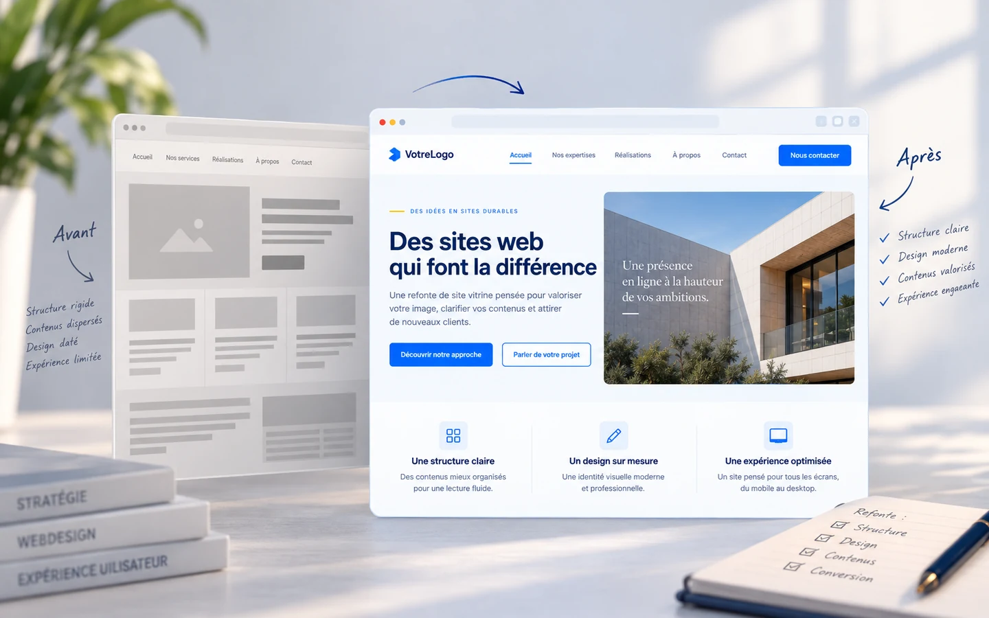 Avant / après d’une refonte de site web